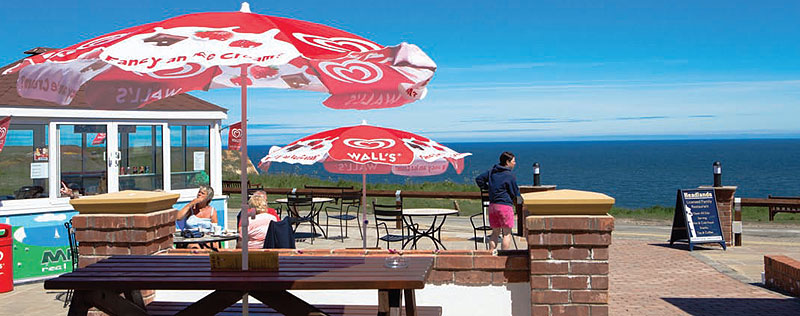 Clifftop Ice-Cream Kiosk at Headlands Restaurant - 8 Flavours of Locally-made Ice Cream - Wall's Ices and Lollies.